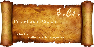 Brandtner Csaba névjegykártya